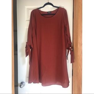 Rust orange shift dress